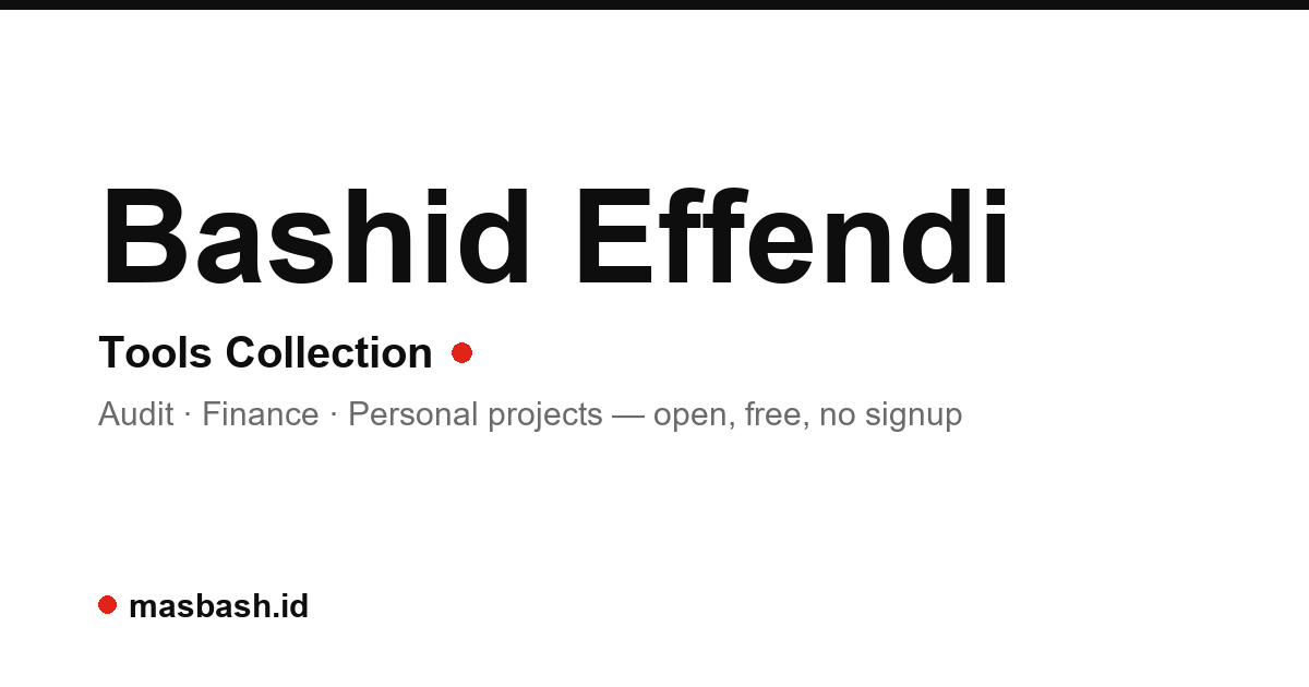Bashid Effendi — Tools Collection